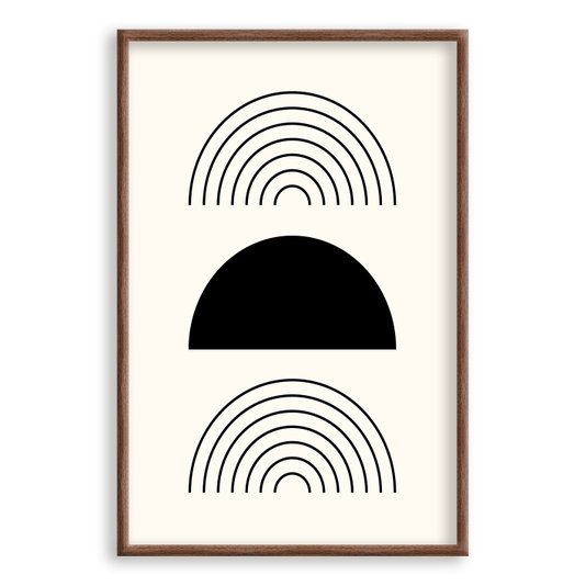 Quadro Decorativo Bauhaus Formas Pretas
