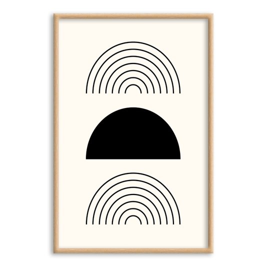 Quadro Decorativo Bauhaus Formas Pretas