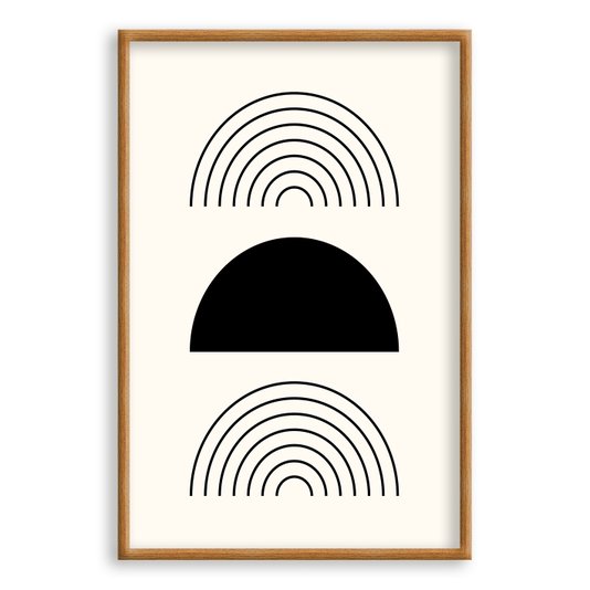 Quadro Decorativo Bauhaus Formas Pretas