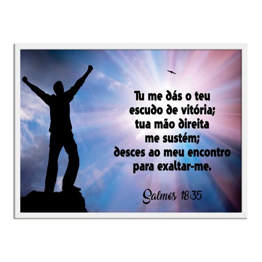 Quadro Decorativo Bíblico Salmos 18:35