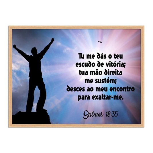 Quadro Decorativo Bíblico Salmos 18:35