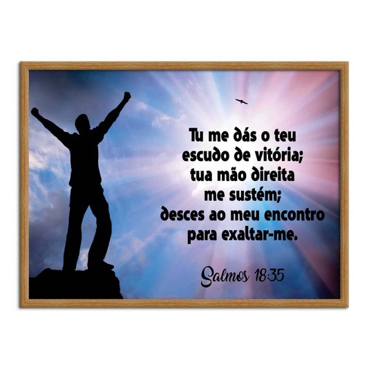 Quadro Decorativo Bíblico Salmos 18:35