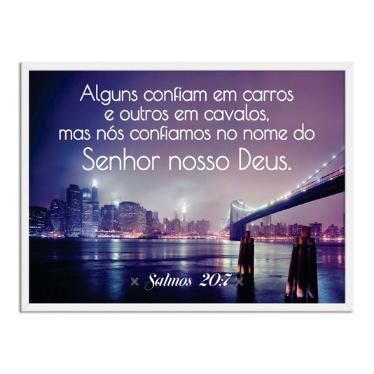 Quadro Decorativo Bíblico Salmos 20:7