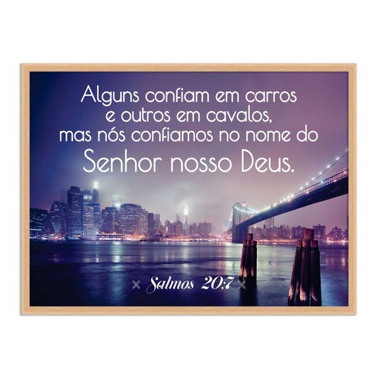 Quadro Decorativo Bíblico Salmos 20:7