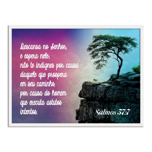 Quadro Decorativo Bíblico Salmos 37:7
