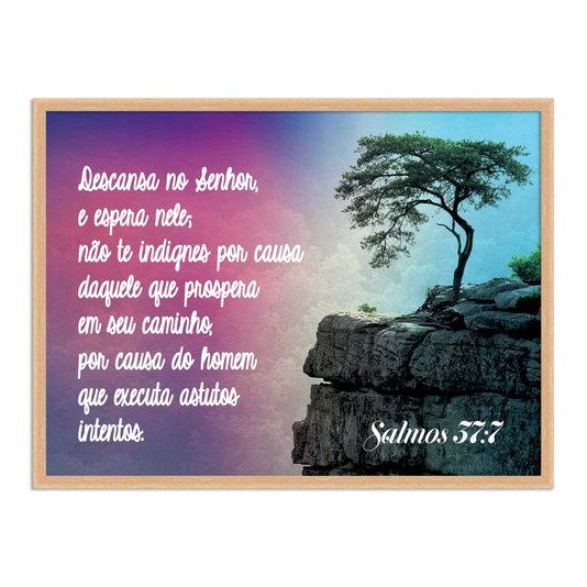 Quadro Decorativo Bíblico Salmos 37:7