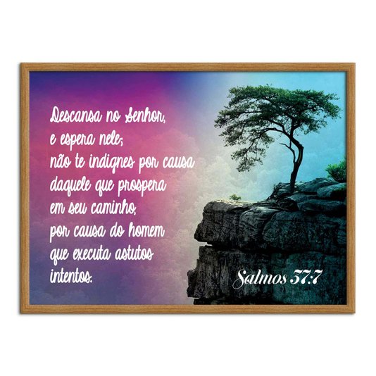 Quadro Decorativo Bíblico Salmos 37:7