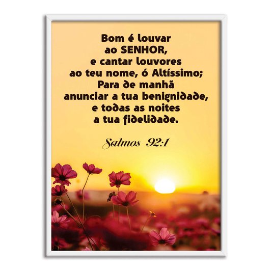 Quadro Decorativo Bíblico Salmos 92:1