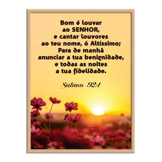 Quadro Decorativo Bíblico Salmos 92:1