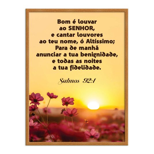 Quadro Decorativo Bíblico Salmos 92:1