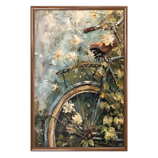 Quadro Decorativo Bicicleta Vintage Farmhouse Pintura Texturizada