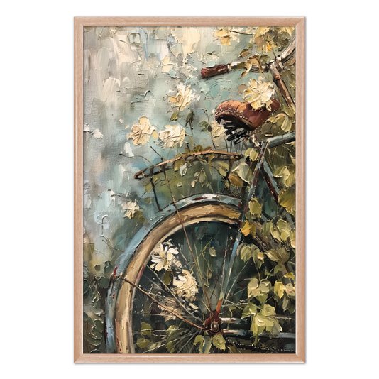 Quadro Decorativo Bicicleta Vintage Farmhouse Pintura Texturizada
