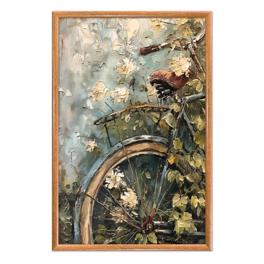 Quadro Decorativo Bicicleta Vintage Farmhouse Pintura Texturizada