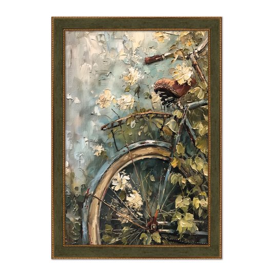 Quadro Decorativo Bicicleta Vintage Farmhouse Pintura Texturizada