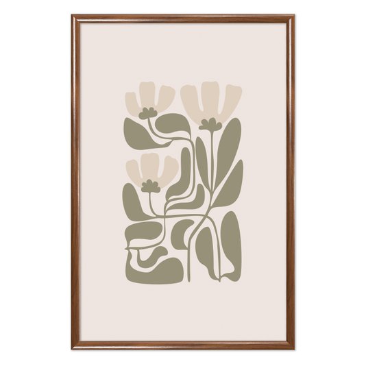 Quadro Decorativo Botânica Abstrata Estilo Japandi