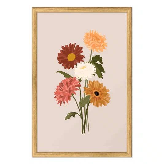 Quadro Decorativo Buquê de Flores Estilo Modern Heritage