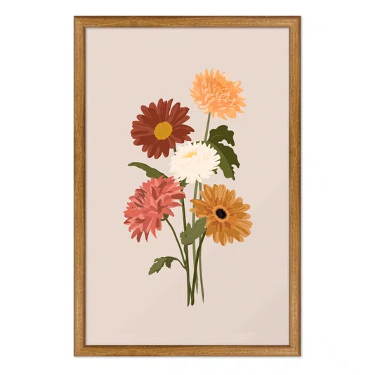 Quadro Decorativo Buquê de Flores Estilo Modern Heritage