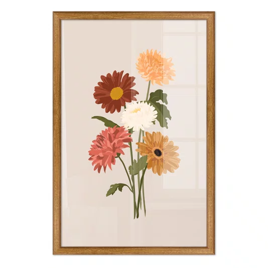 Quadro Decorativo Buquê de Flores Estilo Modern Heritage