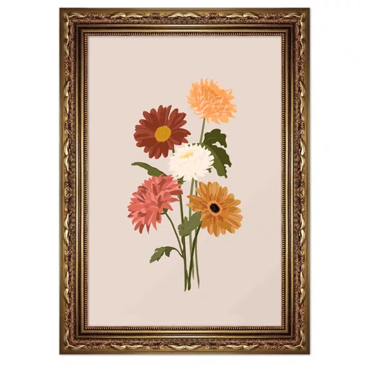 Quadro Decorativo Buquê de Flores Estilo Modern Heritage