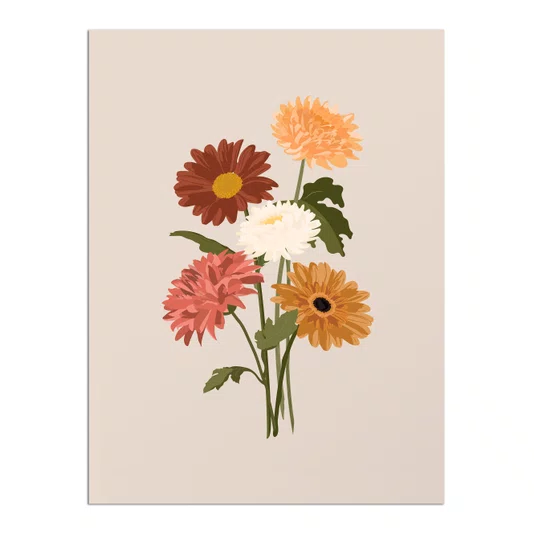 Quadro Decorativo Buquê de Flores Estilo Modern Heritage