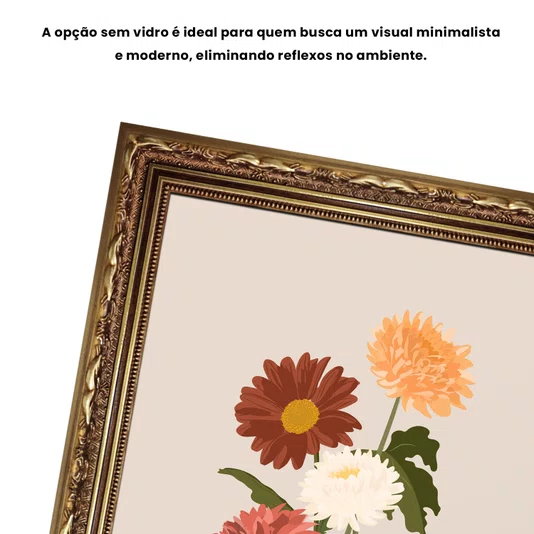 Quadro Decorativo Buquê de Flores Estilo Modern Heritage
