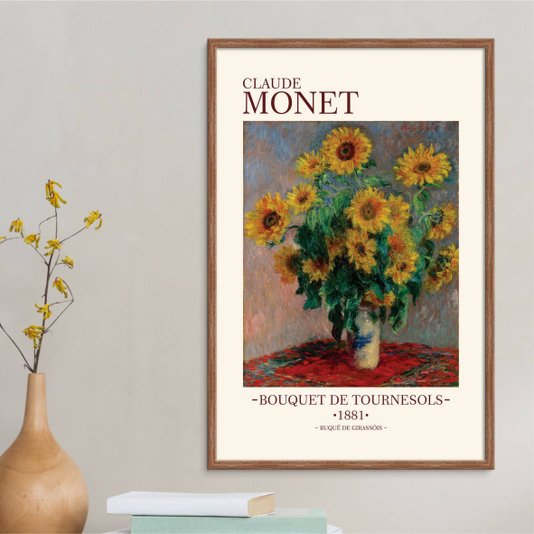 Quadro Decorativo Buquê de Girassóis de Claude Monet