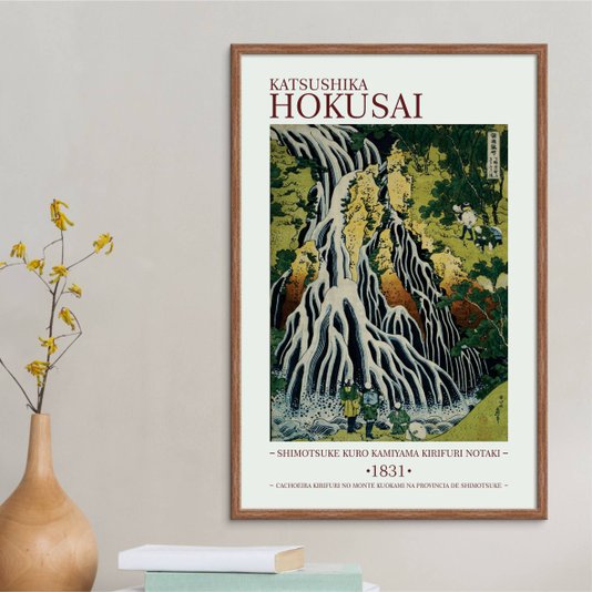 Quadro Decorativo Cachoeira Kirifuri no Monte Kuokami de Katsushika Hosukai