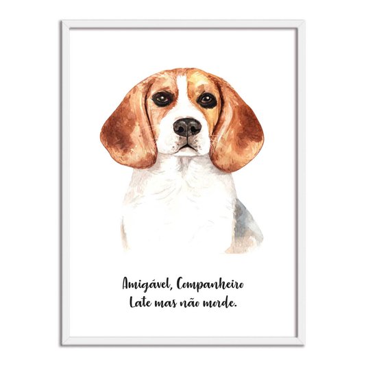 Quadro Decorativo Cachorro Beagle Características da Raça