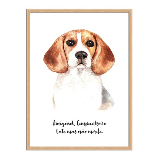 Quadro Decorativo Cachorro Beagle Características da Raça