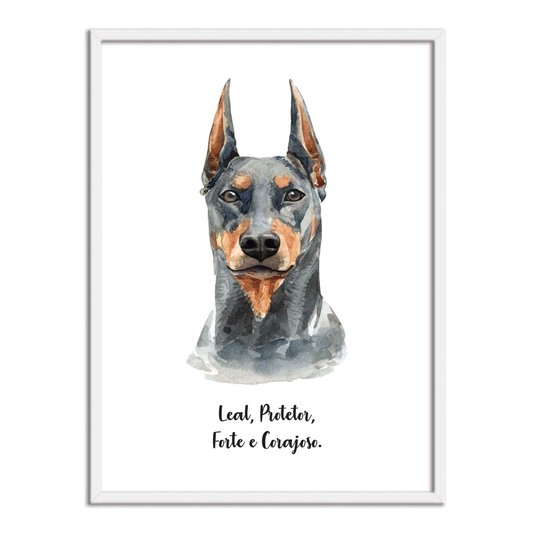 Quadro Decorativo Cachorro Doberman Características da Raça
