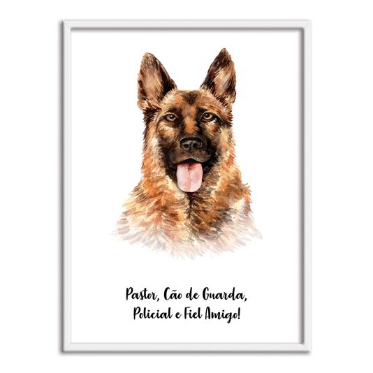 Quadro Decorativo Cachorro Pastor Alemão Características da Raça