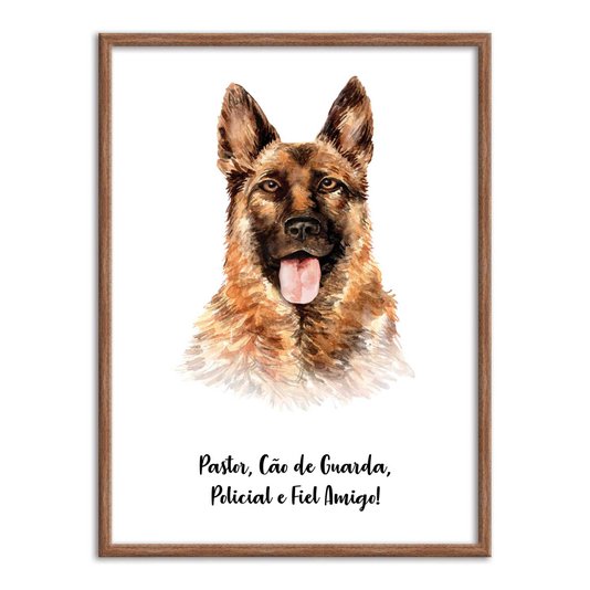 Quadro Decorativo Cachorro Pastor Alemão Características da Raça