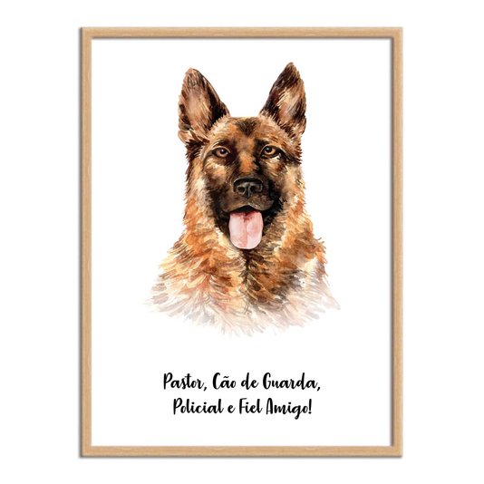 Quadro Decorativo Cachorro Pastor Alemão Características da Raça