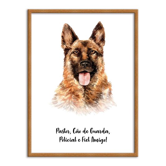 Quadro Decorativo Cachorro Pastor Alemão Características da Raça