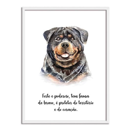 Quadro Decorativo Cachorro Rottweiler Características da Raça