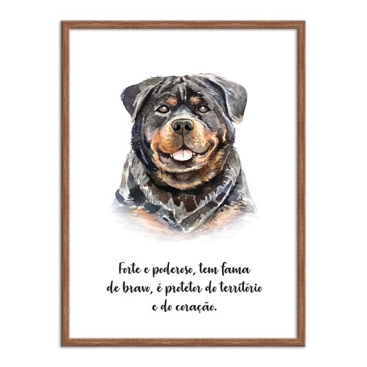 Quadro Decorativo Cachorro Rottweiler Características da Raça