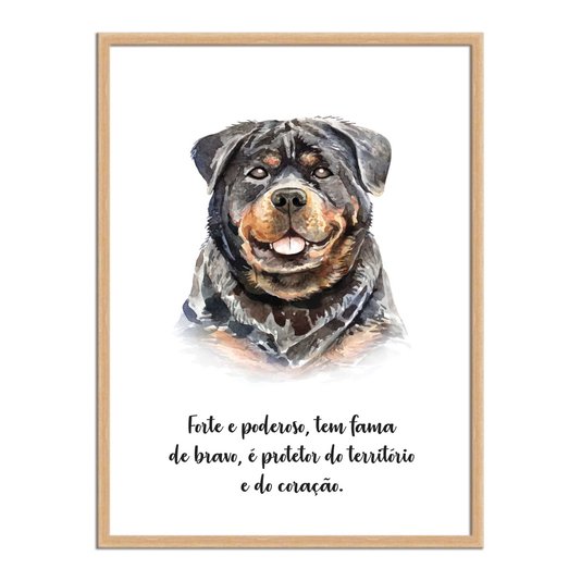Quadro Decorativo Cachorro Rottweiler Características da Raça