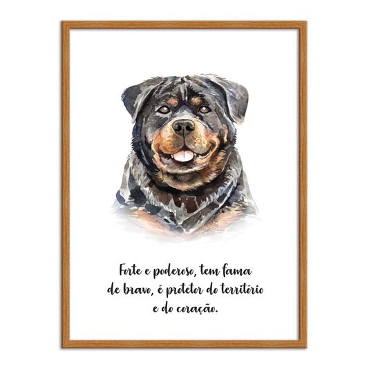 Quadro Decorativo Cachorro Rottweiler Características da Raça
