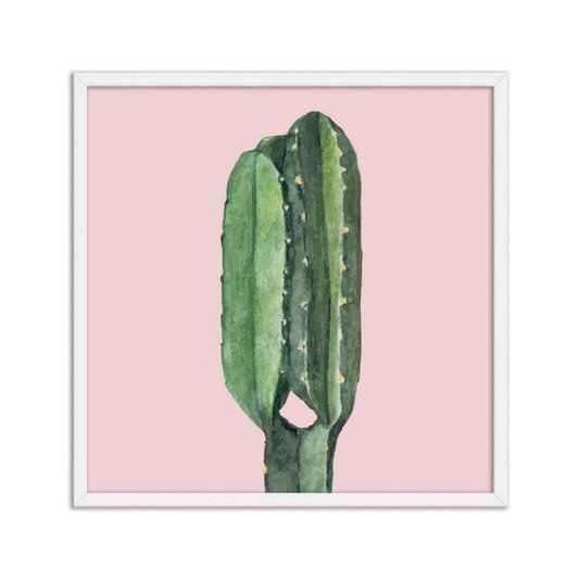 Quadro Decorativo Cactos Espinhosos Fundo Rosa - Q3195_1