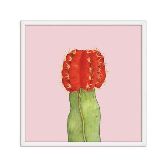 Quadro Decorativo Cactos Figueira da Índia Fundo Rosa Q3191_1