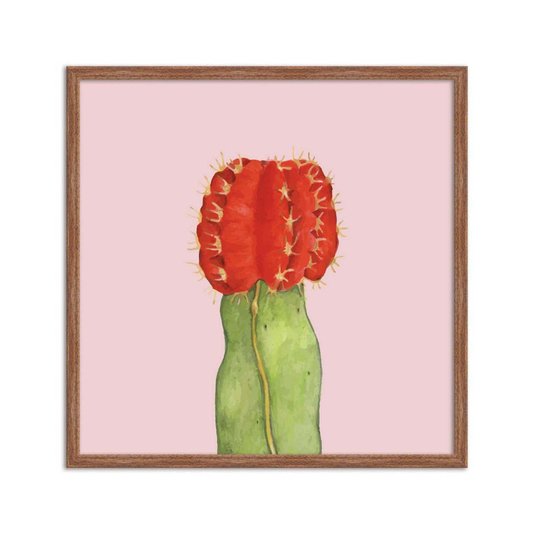 Quadro Decorativo Cactos Figueira da Índia Fundo Rosa Q3191_1