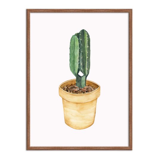Quadro Decorativo Cactus em Vaso Amarelo