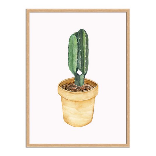 Quadro Decorativo Cactus em Vaso Amarelo