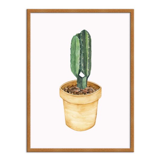 Quadro Decorativo Cactus em Vaso Amarelo