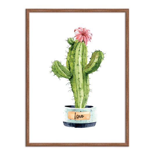 Quadro Decorativo Cactus em Vaso Love