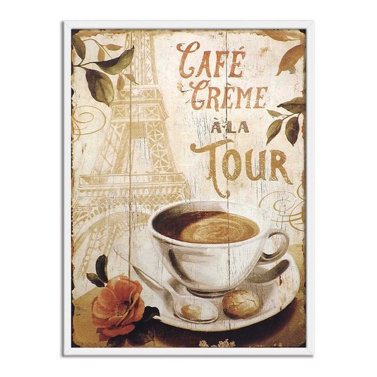 Quadro Decorativo Café Crème à la Tour