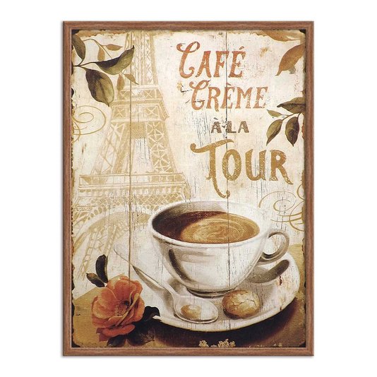 Quadro Decorativo Café Crème à la Tour