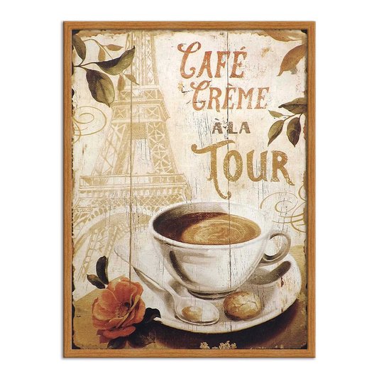 Quadro Decorativo Café Crème à la Tour