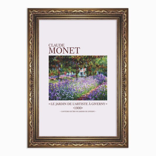 Quadro Decorativo Canteiro de Íris de Giverny de Claude Monet