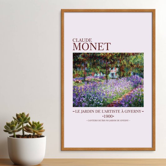 Quadro Decorativo Canteiro de Íris de Giverny de Claude Monet